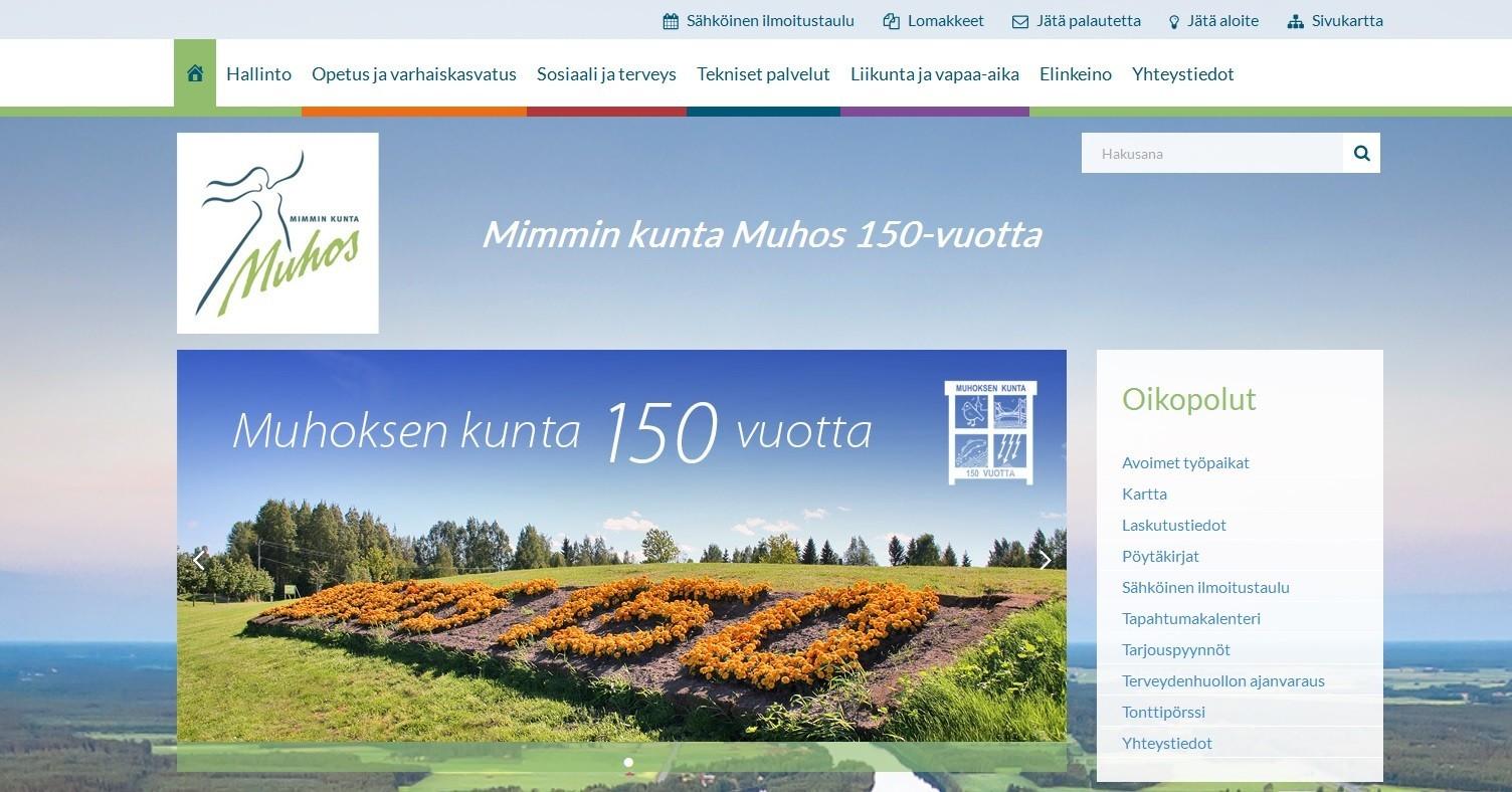 Muhoksen kunnan verkkosivut (WordPress, Verkkoasema Oy) - Referenssitarina  digipalvelun uudistuksesta – 