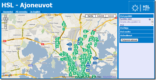 Helsingin bussit viilettävät kartalla reaaliaikaisesti – 